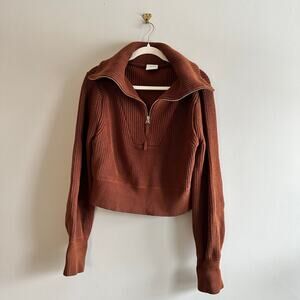 Varley Mentone Half Zip pullover sweater, tortoiseshell, size small.